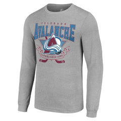 Colorado Avalanche Starter '80s Inspired Team Logo Long Sleeve T-Shirt Heather Gray
