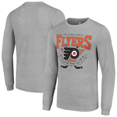 Philadelphia Flyers Starter '80s Inspired Team Logo Long Sleeve T-Shirt Heather Gray