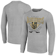 Vegas Golden Knights Starter '80s Inspired Team Logo Long Sleeve T-Shirt Heather Gray