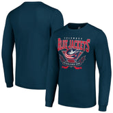 Columbus Blue Jackets Starter Team Logo Graphic Long Sleeve T-Shirt Navy