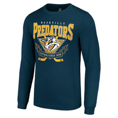 Nashville Predators Starter Team Logo Graphic Long Sleeve T-Shirt Navy