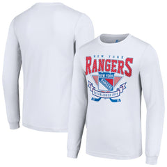 New York Rangers Starter Team Logo Graphic Long Sleeve T-Shirt White