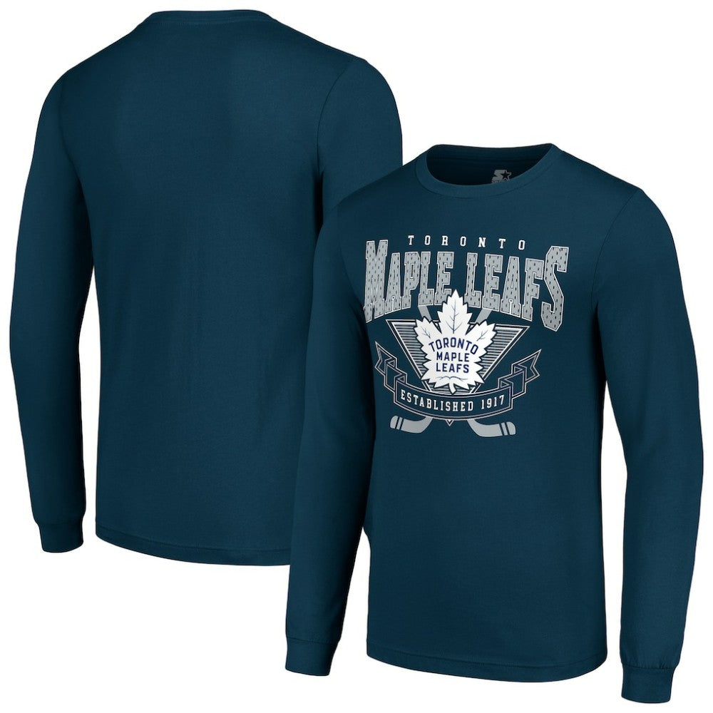 Toronto Maple Leafs Starter Team Logo Graphic Long Sleeve T-Shirt Navy