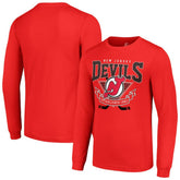 New Jersey Devils Starter Team Logo Graphic Long Sleeve T-Shirt Red