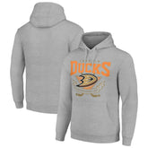 Anaheim Ducks Starter Team Logo Graphic Fleece Tri-Blend Pullover Hoodie Heather Gray