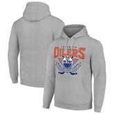 Edmonton Oilers Starter Team Logo Graphic Fleece Tri-Blend Pullover Hoodie Heather Gray