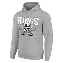 Los Angeles Kings Starter Team Logo Graphic Fleece Tri-Blend Pullover Hoodie Heather Gray
