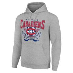 Montreal Canadiens Starter Team Logo Graphic Fleece Tri-Blend Pullover Hoodie Heather Gray