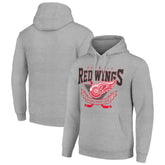 Detroit Red Wings Starter Team Logo Graphic Fleece Tri-Blend Pullover Hoodie Heather Gray