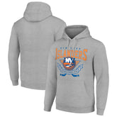 New York Islanders Starter Team Logo Graphic Fleece Tri-Blend Pullover Hoodie Heather Gray