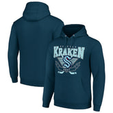 Seattle Kraken Starter Team Logo Graphic Fleece Tri-Blend Pullover Hoodie Deep Sea Blue