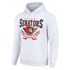 Ottawa Senators Starter Team Logo Graphic Fleece Tri-Blend Pullover Hoodie White
