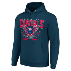 Washington Capitals Starter Team Logo Graphic Fleece Tri-Blend Pullover Hoodie Navy