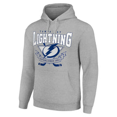 Tampa Bay Lightning Starter Team Logo Graphic Fleece Tri-Blend Pullover Hoodie Heather Gray