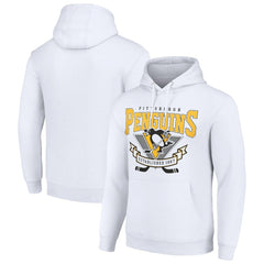 Pittsburgh Penguins Starter Team Logo Graphic Fleece Tri-Blend Pullover Hoodie White