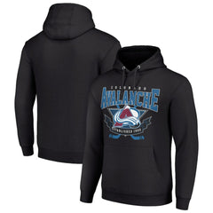 Colorado Avalanche Starter Team Logo Graphic Fleece Tri-Blend Pullover Hoodie Black