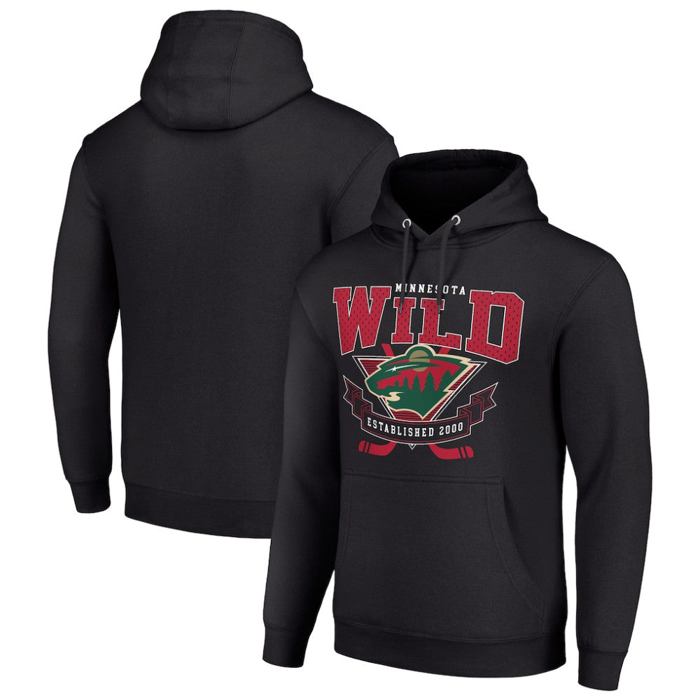 Minnesota Wild Starter Team Logo Graphic Fleece Tri-Blend Pullover Hoodie Black