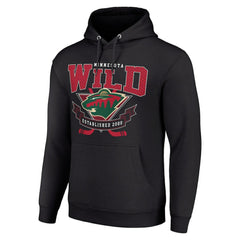 Minnesota Wild Starter Team Logo Graphic Fleece Tri-Blend Pullover Hoodie Black