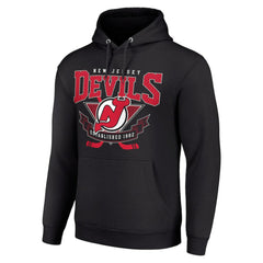 New Jersey Devils Starter Team Logo Graphic Fleece Tri-Blend Pullover Hoodie Black