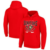 Ottawa Senators Starter Team Logo Graphic Fleece Tri-Blend Pullover Hoodie Red
