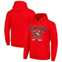 Ottawa Senators Starter Team Logo Graphic Fleece Tri-Blend Pullover Hoodie Red