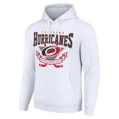 Carolina Hurricanes Starter Team Logo Graphic Fleece Tri-Blend Pullover Hoodie White