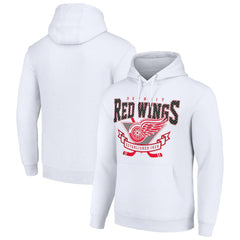 Detroit Red Wings Starter Team Logo Graphic Fleece Tri-Blend Pullover Hoodie White