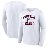 Houston Texans Secondary Logo Victory Arch Long Sleeve T-Shirt - White cheap
