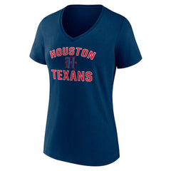 Houston Texans Women's Secondary Logo Victory Arch V-Neck T-Shirt - Navy on sale