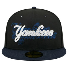 New York Yankees Shadow Stitch 59FIFTY Fitted Hat - Black | New Era