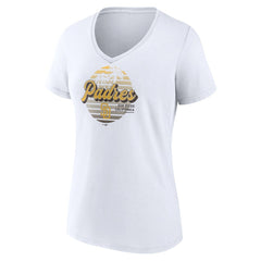 San Diego Padres Women's Palm Trees V-Neck T-Shirt - White