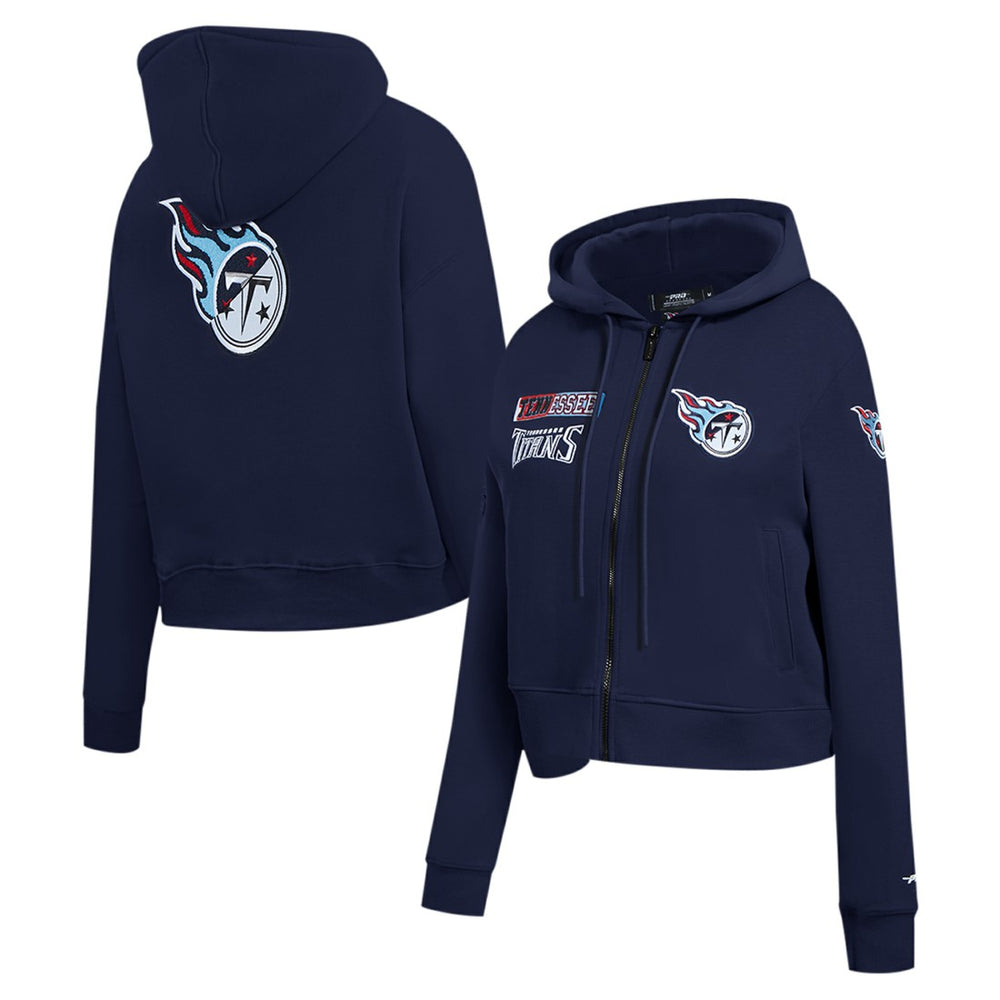 Tennessee Titans Pro Standard Women's Split Logo Full-Zip Hoodie - Navy for sale
