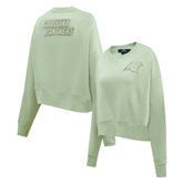 Carolina Panthers Pro Standard Women's Oversized Cropped Neutral Pullover Sweatshirt - Light Green online