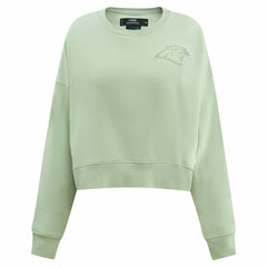 Carolina Panthers Pro Standard Women's Oversized Cropped Neutral Pullover Sweatshirt - Light Green online
