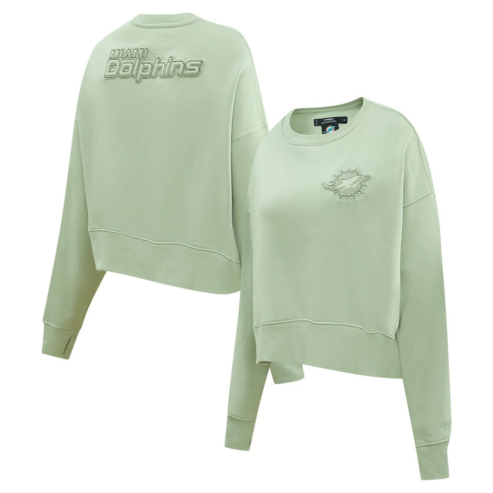 Miami Dolphins Pro Standard Women's Oversized Cropped Neutral Pullover Sweatshirt - Light Green online