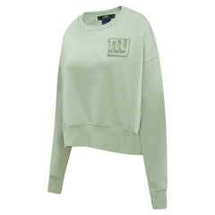 New York Giants Pro Standard Women's Oversized Cropped Neutral Pullover Sweatshirt - Light Green sale