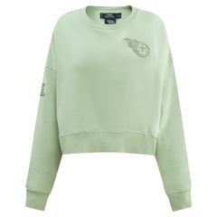 Tennessee Titans Pro Standard Women's Oversized Cropped Neutral Pullover Sweatshirt - Light Green for sale