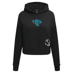 Jacksonville Jaguars Pro Standard Women's Jeweled Cropped Pullover Hoodie - Black sale