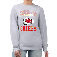 Kansas City Chiefs G-III 4Her by Carl Banks Women's Team Logo Graphic Tri-Blend Pullover Sweatshirt - Heather Gray cheap
