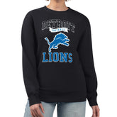 Detroit Lions G-III 4Her by Carl Banks Women's Team Logo Graphic Tri-Blend Pullover Sweatshirt - Black cheap