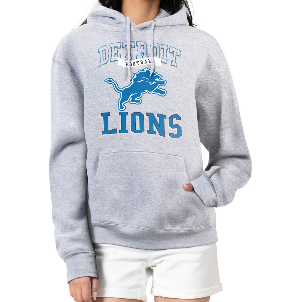 Detroit Lions G-III 4Her by Carl Banks Women's Team Logo Graphic Fleece Tri-Blend Pullover Hoodie - Heather Gray online