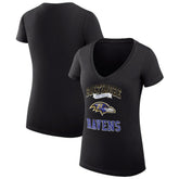 Baltimore Ravens G-III 4Her by Carl Banks Women's Super-Slim Fit Lightweight Team Logo Graphic V-Neck T-Shirt - Black on sale
