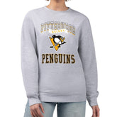 Pittsburgh Penguins G-III 4Her by Carl Banks Women's Team Logo Tri-Blend Fleece Pullover Sweatshirt Heather Gray