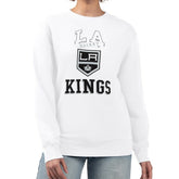 Los Angeles Kings G-III 4Her by Carl Banks Women's Team Logo Tri-Blend Fleece Pullover Sweatshirt White