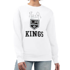 Los Angeles Kings G-III 4Her by Carl Banks Women's Team Logo Tri-Blend Fleece Pullover Sweatshirt White