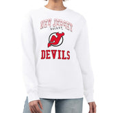 New Jersey Devils G-III 4Her by Carl Banks Women's Team Logo Tri-Blend Fleece Pullover Sweatshirt White