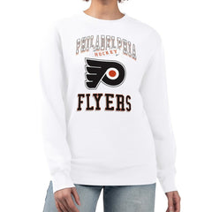 Philadelphia Flyers G-III 4Her by Carl Banks Women's Team Logo Tri-Blend Fleece Pullover Sweatshirt White
