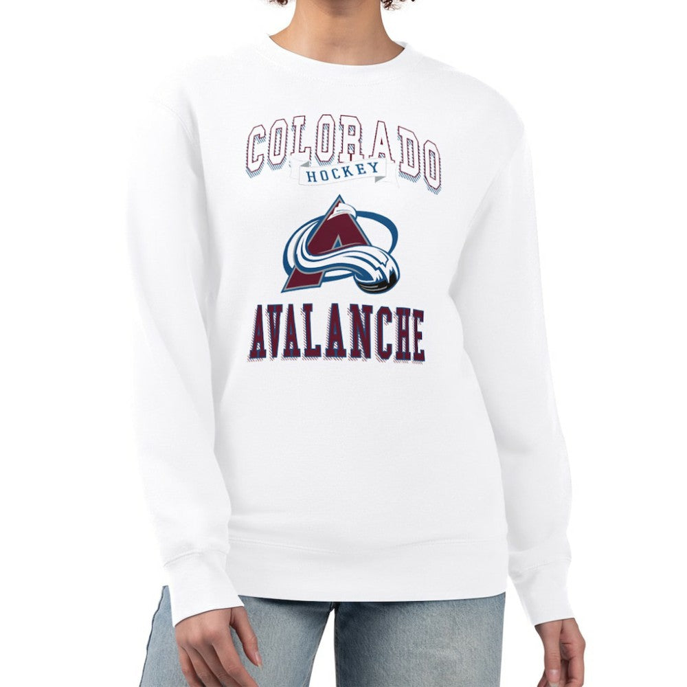 Colorado Avalanche G-III 4Her by Carl Banks Women's Team Logo Tri-Blend Fleece Pullover Sweatshirt White