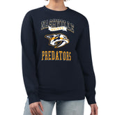 Nashville Predators G-III 4Her by Carl Banks Women's Team Logo Tri-Blend Fleece Pullover Sweatshirt Navy