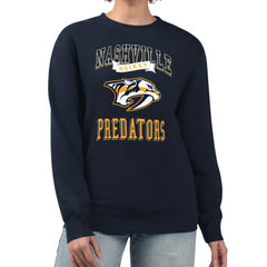 Nashville Predators G-III 4Her by Carl Banks Women's Team Logo Tri-Blend Fleece Pullover Sweatshirt Navy